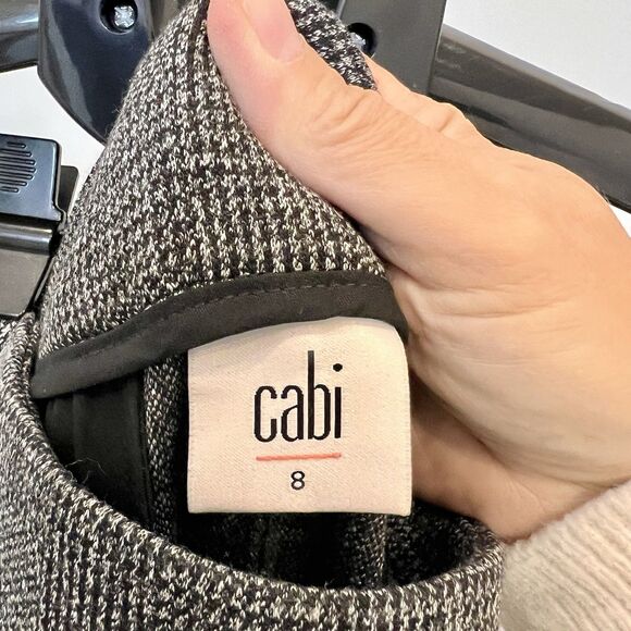 CABI Women’s 3740 Bond Trouser Pant Sz 8L Glen Plaid Grey NWT Side Zip Wide Leg - Picture 9 of 14